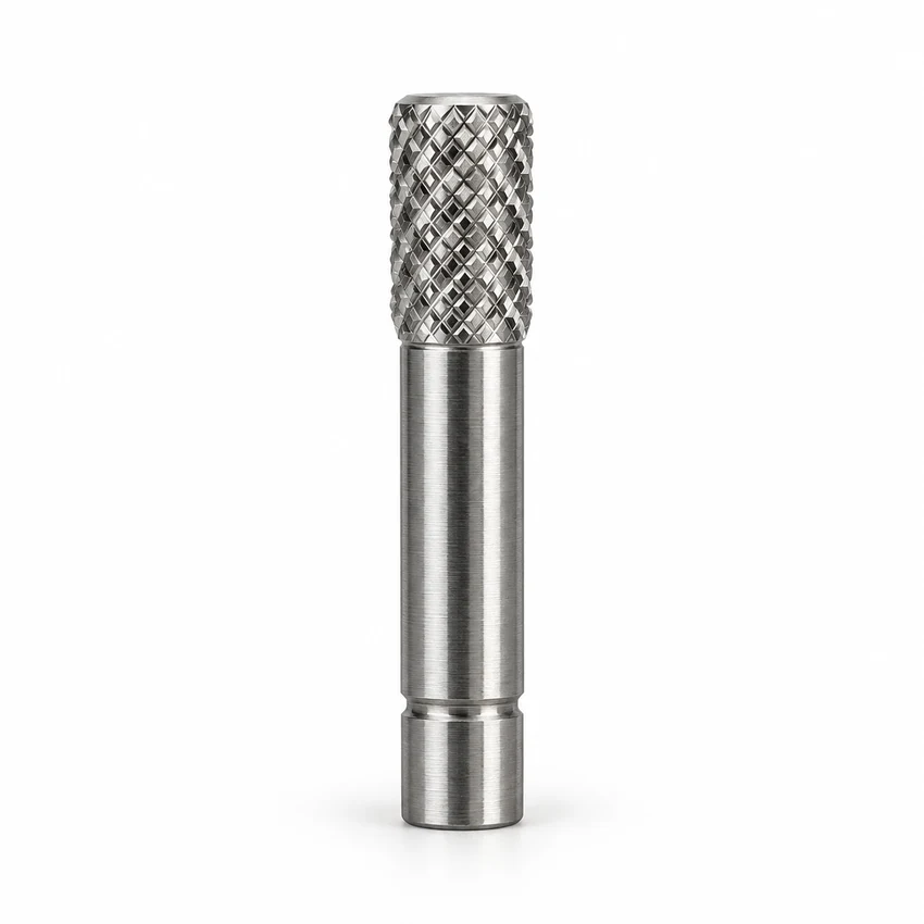 Knurled metal shaft